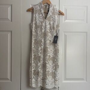 Vince Camuto Cream Lace Midi Dress